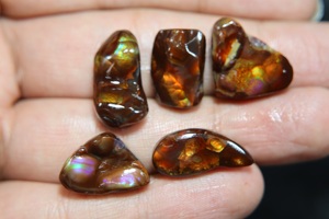 Natural <b>Mexican</b> Fire Agate Druzy Cabochon Fancy Shape Smooth Loose Gemstone for Jewelry Making - Product Image 3