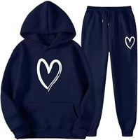 Vente en gros OEM – Survêtement de jogging de haute qualité, 2 pièces, en coton uni, tricoté sur mesure, de luxe, coupe oversize, streetwear unisexe
