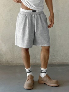 Customized Logo Sportswear Workout Woven <b>Light</b> Weight Breathable Nylon Men Double Waist Gym Shorts <b>Cheap</b> Price Wholesale - Product Image 2