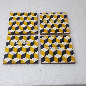 Wholesale Round <b>Wood</b> Resin Coasters Cork Art Nordic Absorbent for Drink <b>Placemats</b> Custom Sublimation Coasters Set Holder Blank - Product Image 6