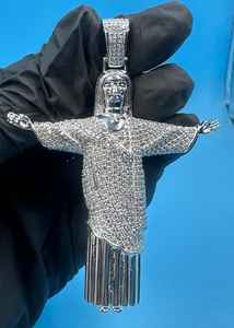 Colgante de Cristo Redentor con Moissanita VVS, Totalmente Cubierto de Diamantes, Colgante Personalizado de Plata 925, Joyería Fina, Amuletos de Fe Cristiana - Product Image 2