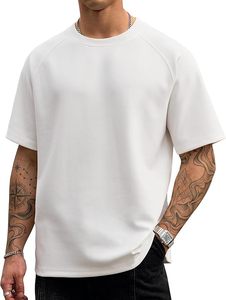 เสื้อยืดโอเวอร์ไซส์ผ้าฝ้ายแท้ 100% น้ำหนัก 220 กรัม พิมพ์ลายตามสั่งที่ไหล่ สไตล์ฮิปฮอป ไซส์พลัส ผ้าฝ้ายแท้ 100% ทรงบ็อกซี่ สำหรับผู้ชาย - Product Image 1