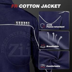 เสื้อแจ็คเก็ตเชื่อมโลหะ ZUNEZI ZI-9136 แขนผ้าฝ้าย ทนไฟ ทนความร้อน 500 องศาเซลเซียส ตะเข็บเชื่อมอย่างดี พร้อมชุดหน้ากากป้องกันฝุ่นละออง - Product Image 5