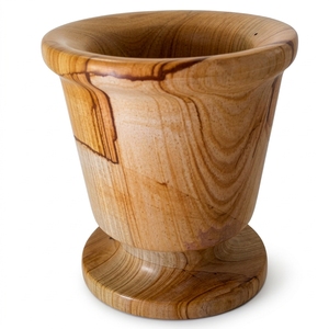Burma Teak <b>Wood</b> Elegant Marble <b>Cup</b>-Shaped Candle Holders Lanterns Home Decoration Stone Candle Stand for Christmas Candle Jars - Product Image 1