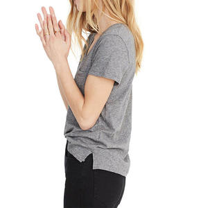 Nouveau T-shirt court à manches courtes pour femme, style uni et simple, décontracté pour l'été 2026 - Product Image 2