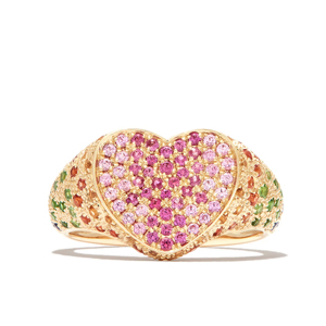 Anillo de Cóctel de Oro Sólido de 18K para Mujer con Diseño Geométrico de Zafiro Multicolor, Joyería Fina de Lujo - Product Image 2