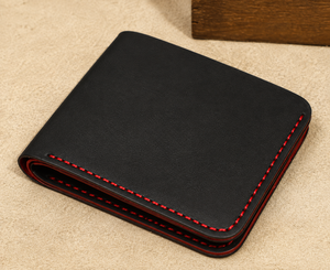 Handmade High Quality RFID Slim Crazy Horse Leather <b>Wallet</b> Men's Bifold Zipper <b>Card</b> <b>Holder</b> Casual Coin Purse - Product Image 2