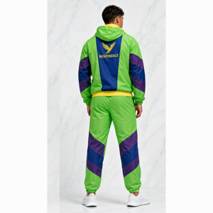 Nouvel ensemble coupe-vent unisexe personnalisé en polyester et nylon pour l'automne, multi-panneaux, vente en gros, streetwear, imperméable et respirant - Product Image 6