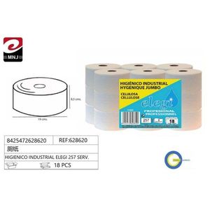 Carta Igienica Industriale Elegi Jumbo 257 Fogli 18 Rotoli Igiene Professionale in Cellulosa - Product Image 1