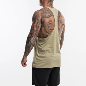 เสื้อกล้ามออกกำลังกายผู้ชาย ผ้าฝ้ายผสมใยไผ่ ระบายอากาศดี ไม่มีแขน สำหรับฝึกซ้อม รับผลิตแบบ OEM แบรนด์ส่วนตัว จากโรงงานผู้ผลิต - Product Image 4