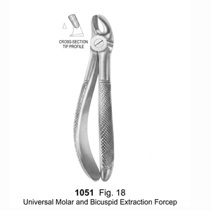 Pinzas de Extracción Fig. Pinzas de disección y enucleación de acero inoxidable de 39L para molares superiores izquierdos infantiles (patrón inglés) - Product Image 1