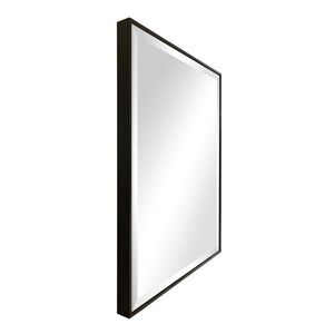 Specchio da Parete Rettangolare Moderno con Bordi Smussati 23x29 Nero per Bagno e Soggiorno - Product Image 3
