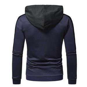 Sweat-shirt à capuche slim pour homme, couleur unie, en coton tricoté, décontracté, pour l'automne, avec poches – Vente en gros - Product Image 3