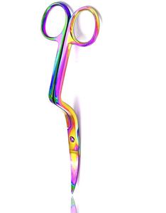Ciseaux à broder courbés doublement courbés de 6 pouces, couleur arc-en-ciel, avec poignée courbée, approuvés ISO, pour broderie et couture - Product Image 4