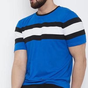 Camiseta Deportiva de Secado Rápido para Hombre, de Poliéster y Elastano, con Rayas, Cuello Redondo, Manga Corta, para Entrenamiento Atlético, Gimnasio, Fitness, Informal, Verano - Product Image 2
