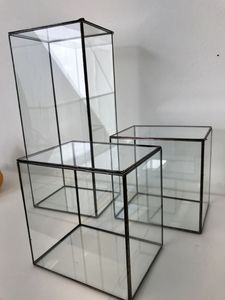 Square Glass <b>Lantern</b> With Black Frame For Candle Home Decoration Heat Resistant Durable Design - Product Image 4