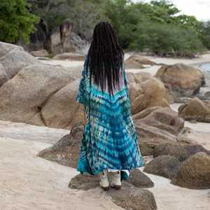 Belle Nouveau Kimono Robe D'été Surdimensionné Vacances Look Boho Festival Bohème Boho Chic À La Mode Femmes Tie Dye Kimono - Product Image 3