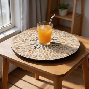 Bandeja giratoria Lazy Susan de nácar, plato de lujo para servir, organizador para mesa de comedor y decoración moderna para el hogar - Product Image 4