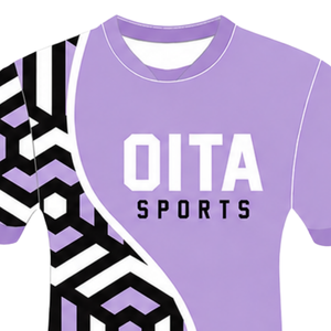 Lavender <b>Black</b> <b>White</b> Geometric Rugby Jersey Short Sleeve Crew Neck Custom Breathable Training Athletic Team Sportswear - Product Image 3
