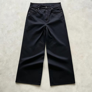 Pantalon en jean denim japonais brut, coupe droite ample, uni, noir et blanc, pour homme, personnalisable, léger - Product Image 4