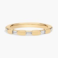 Bague de luxe pour femme en or jaune 14 carats plaqué, sertie de diamants de laboratoire taille baguette, 2,80 g, certifiée