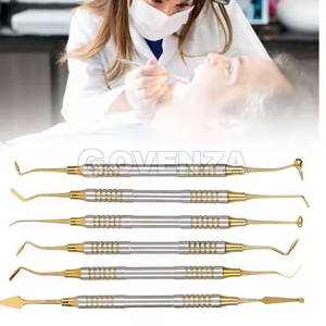 Juego de instrumentos dentales de alta calidad, 6 espátulas de resina compuesta con revestimiento de titanio, kit de cirugía dental - Product Image 2