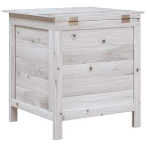 Boîte de rangement de jardin moyenne en bois de sapin massif blanc - Product Image 6