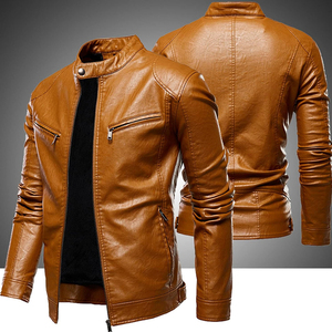 High Quality 100% Genuine <b>Leather</b> <b>Jacket</b> New Style <b>Winter</b> Outfit Hooded Stand Full Zipper Light Canvas Fabric <b>jacket</b> for men - Product Image 2