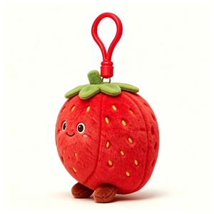 Llavero de peluche de fresa, colgante de peluche de fresa, llavero de fresa de peluche, mini juguete de peluche de fresa - Product Image 2