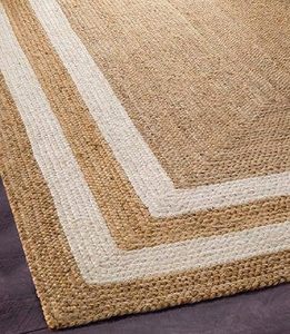 Eco Friendly Hand Braided Thick Jute Cotton Classic Modern Flat Pile Non-Slip Custom Area Rugs <b>Floor</b> Carpet Living Room Exercise - Product Image 1