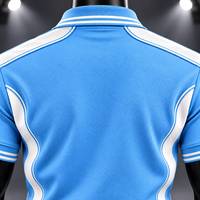 RICHTALK SPORTS Kaos Pria Biru Lengan Pendek Cepat Kering Rajutan Regular Fit Desain Sporty Logo Depan Cetak Digital 200g