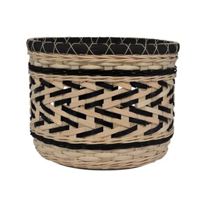 Cesta Redonda de Bambú Ecológica y Sostenible, Cesto de Almacenamiento Decorativo Multifuncional Tejido a Mano para Frutas y Uso Diario en el Hogar - Product Image 1