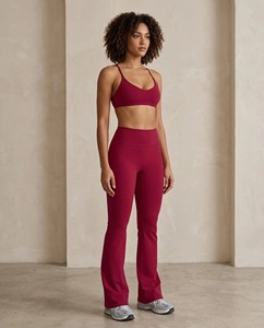 Women 2 Piece Yoga Set Racerback Sports Bra <b>Flared</b> <b>Leggings</b> High Waist Sleeveless Fitness Workout Outfit - Product Image 1