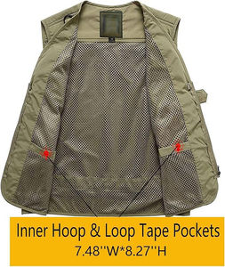 Chaleco Táctico Multibolsillos Naranja para Hombre, Cierre de Cremallera, Transpirable, Chaleco Utilitario para Exteriores, Deportivo, 100% Algodón, Ropa de Verano - Product Image 4