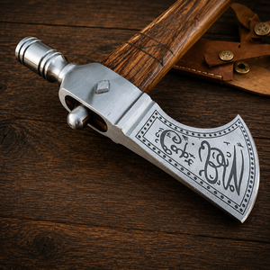 Custom Handmade Viking <b>Axe</b> Carbon Steel Bearded <b>Axe</b> <b>Wooden</b> Handle Outdoor Camping Bushcraft Hatchet with Leather Sheath OEM ODM - Product Image 4