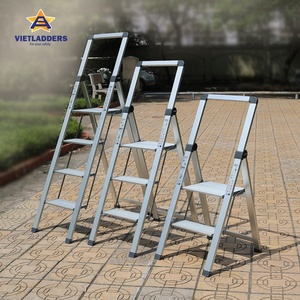 Escalera de aluminio plegable de 4 escalones súper delgada, diseño moderno certificado EN14183 para uso doméstico y exterior fabricado en Vietnam - Product Image 4
