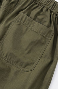 Pantalones Cortos Cargo Verde Oliva para Hombre, Cintura Media, con Cordón, de Lona de Algodón, Estilo Casual - Product Image 5