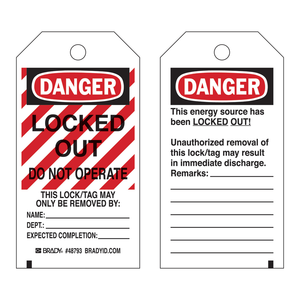 Étiquette flexible Brady DANGER « Verrouillé - Ne pas utiliser » pour l'entretien industriel - Product Image 1