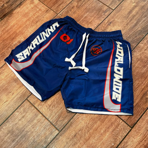 Custom Stitched Drawstring Lightweight Nylon Winter Hooded Solid Tracksuits <b>Men</b> Blank Regular Fit Windbreaker Short Set Two - Product Image 2