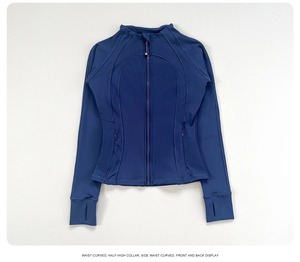 Chaqueta Deportiva Ligera con Cierre Completo para Yoga, Chaqueta Ajustada para Mujer para Entrenamiento y Running con Orificios para los Pulgares - Product Image 5