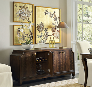 Buffet bas moderne en bois de mahogany massif avec prise électrique intégrée, meuble de rangement contemporain et minimaliste pour salon - Product Image 6