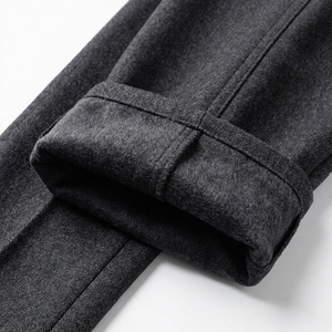 <b>Men's</b> Woolen Quilted Thermal <b>Trousers</b> with Elastic Waist Midweight Plaid Cuffs-Winter Sleepwear <b>Lounge</b> Wear - Product Image 4