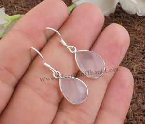 Wholesale Natural Rose Quartz 925 <b>Sterling</b> <b>Silver</b> <b>Drop</b> <b>Earrings</b> Women Healing Gemstone Jewelry Reiki Energy Wedding Gift Luxury - Product Image 1