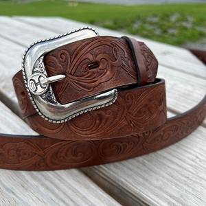 Custom Wholesale Brown Premium Western Leather Hand <b>Tooling</b> <b>Belt</b> for Men and Women all sizes available bulk order accepted - Product Image 4