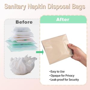 Sacs de jetage pour serviettes hygiéniques, sacs de jetage pour hygiène féminine (tampons et serviettes), bloquent les odeurs, fermetures auto-adhésives - Product Image 3