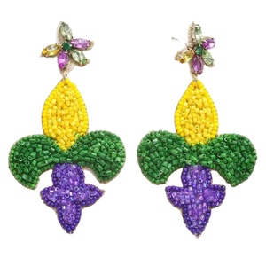 Pendientes Colgantes de Flores con Cuentas Hechos a Mano CRYSTAL CRAFT, Estilo Bohemia, Joyería de Moda Personalizada Unisex - Product Image 1