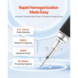 Portable Desktop Handheld Ultrasonic <b>Homogenizer</b> 0.3 Titanium Alloy Probe 30KHz Frequency 50-300ml Capacity Dual Use Sonicator - Product Image 4
