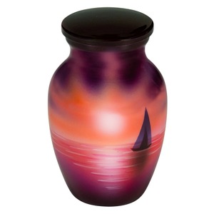Urna Funeraria Negra con Diseño de Silueta de Pescador, Urna Grande de Aluminio Decorativa para Cenizas de Mamá y Papá - Product Image 3