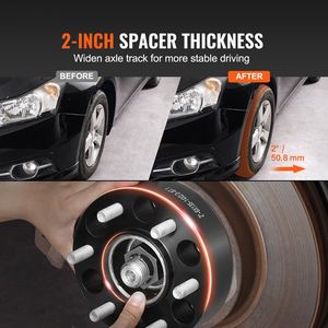Distanziali Ruota Forgiati da 2 pollici 6x5.3 pollici, Hubcentric a 6 Fori con Perni M14x2, Adattatori Ruota con Foro da 87.1 mm per Ford Expedition, Vestibilità Perfetta - Product Image 5