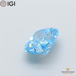 Diamant de laboratoire CVD de couleur bleu vif fantaisie, clarté VVS2, 1,00 carat, forme coussin, avec certificat IGI, pour cadeau de bague de luxe - Product Image 5